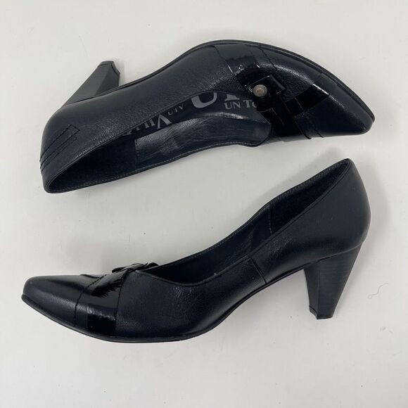 Un Tour En Ville Women's Slip On Pointed Heeled Shoes Black Leather EU 36 - Picture 5 of 9